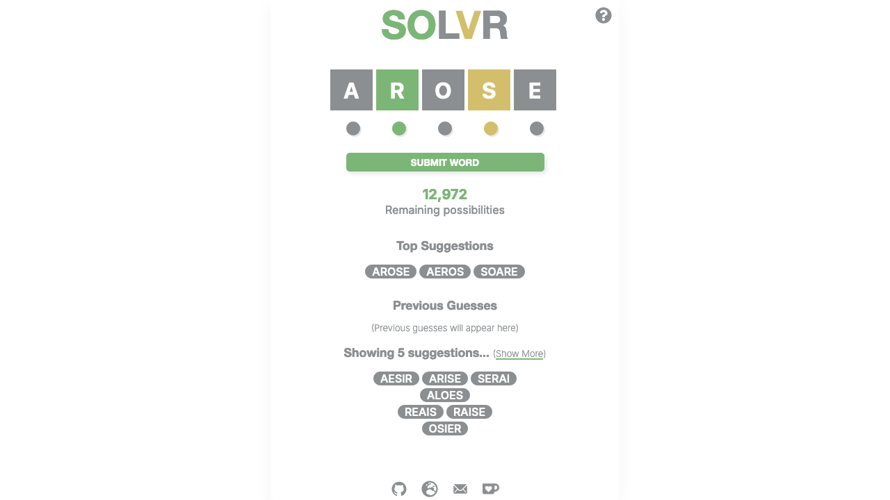 Screenshot of the Solvr website